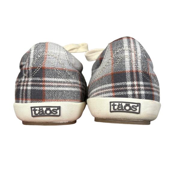 Taos Footwear Star Plaid Lace Up Sneakers Women's 8 Gray Preppy Academia Neutral - Picture 6 of 10